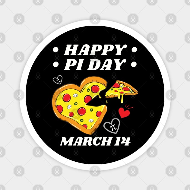 Happy Pi Day March 14 Heart Pizza Magnet by DPattonPD